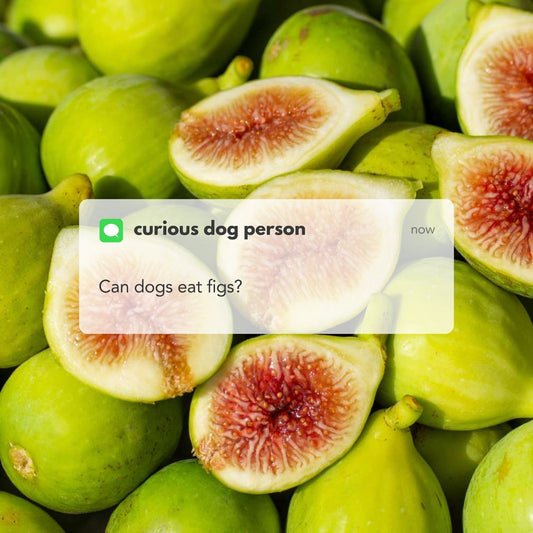 Close-up of fresh figs with a text overlay