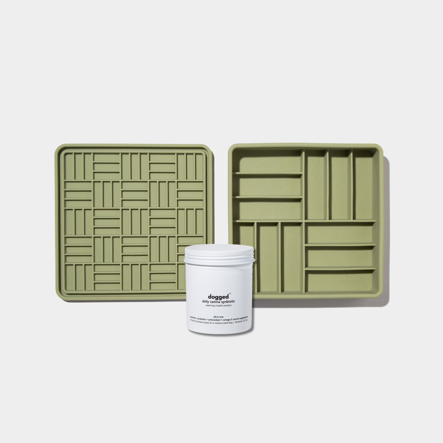 3-in-1 parquet slow feeder in olive & DCS bundle