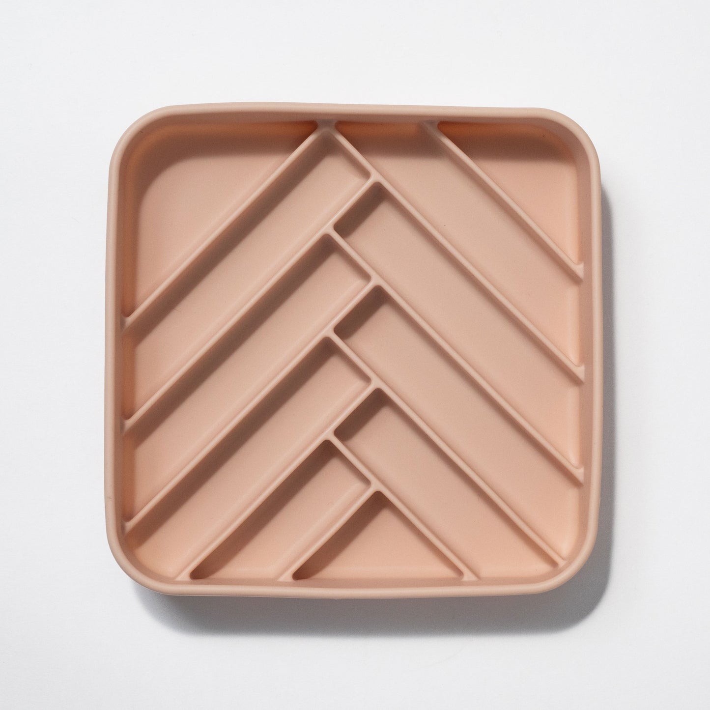 dogged - chevron slow feeder bowl - rose water