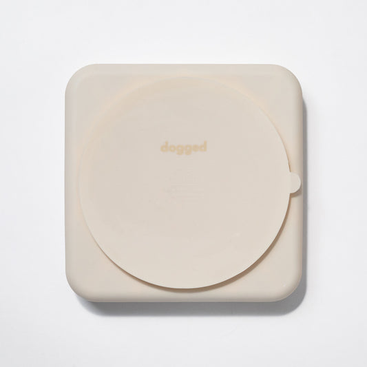 chevron slow feeder bowl - buttercream