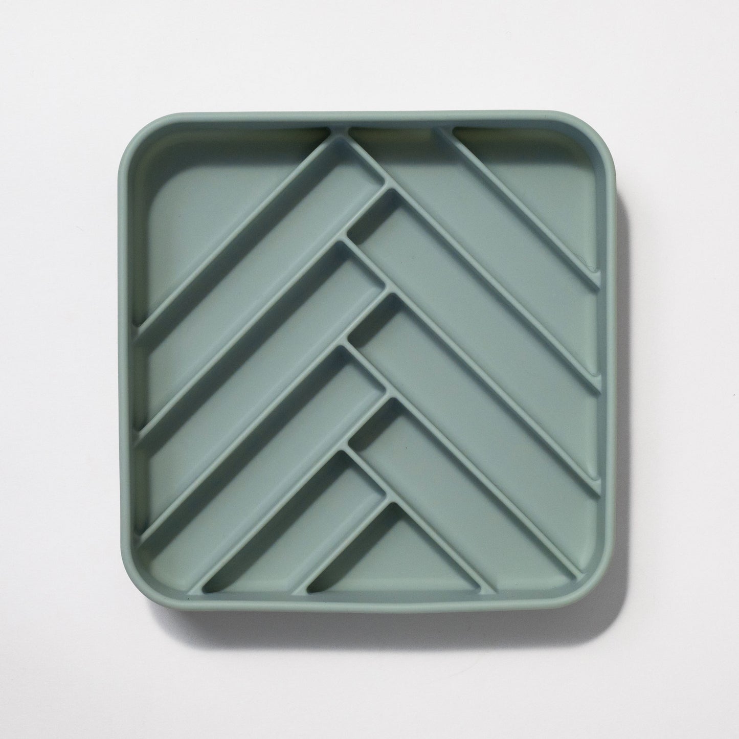 dogged - chevron slow feeder bowl - seafoam