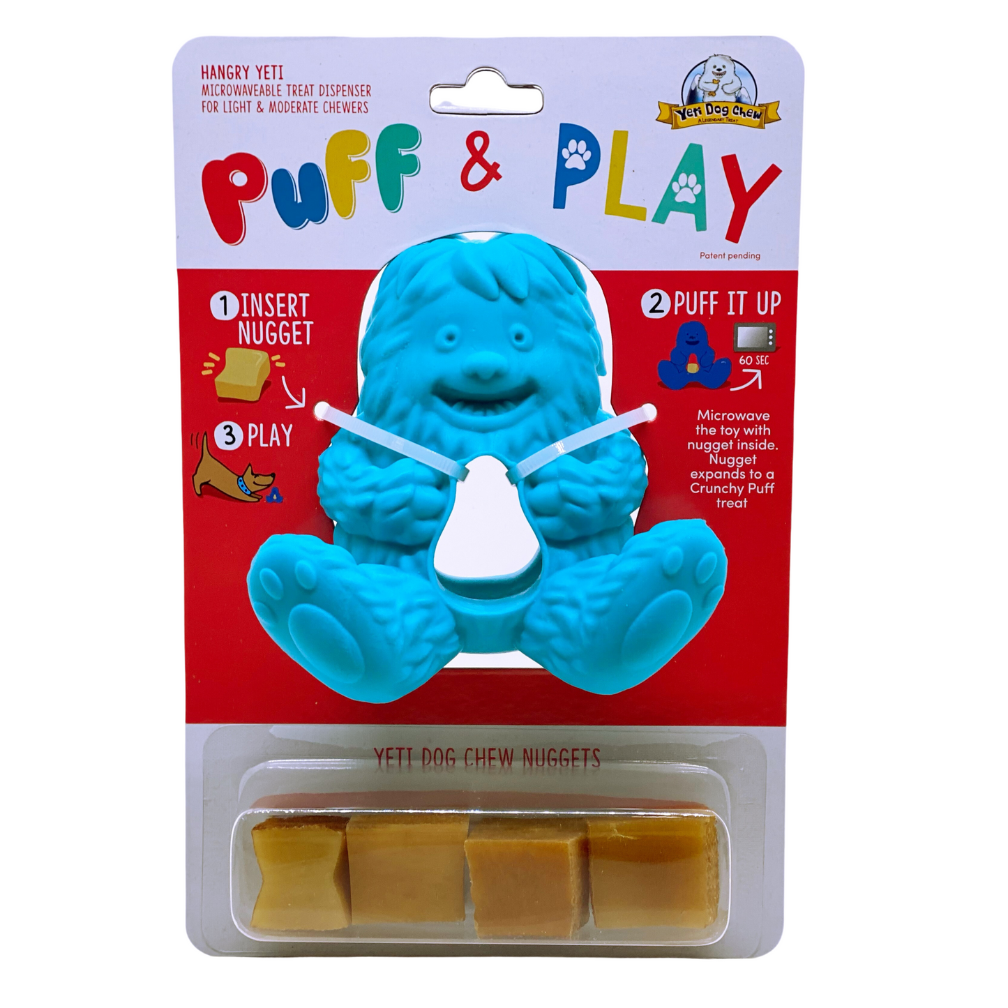 Yeti Dog Chew - Puff and Play Enrichment Dog Toy - Blue