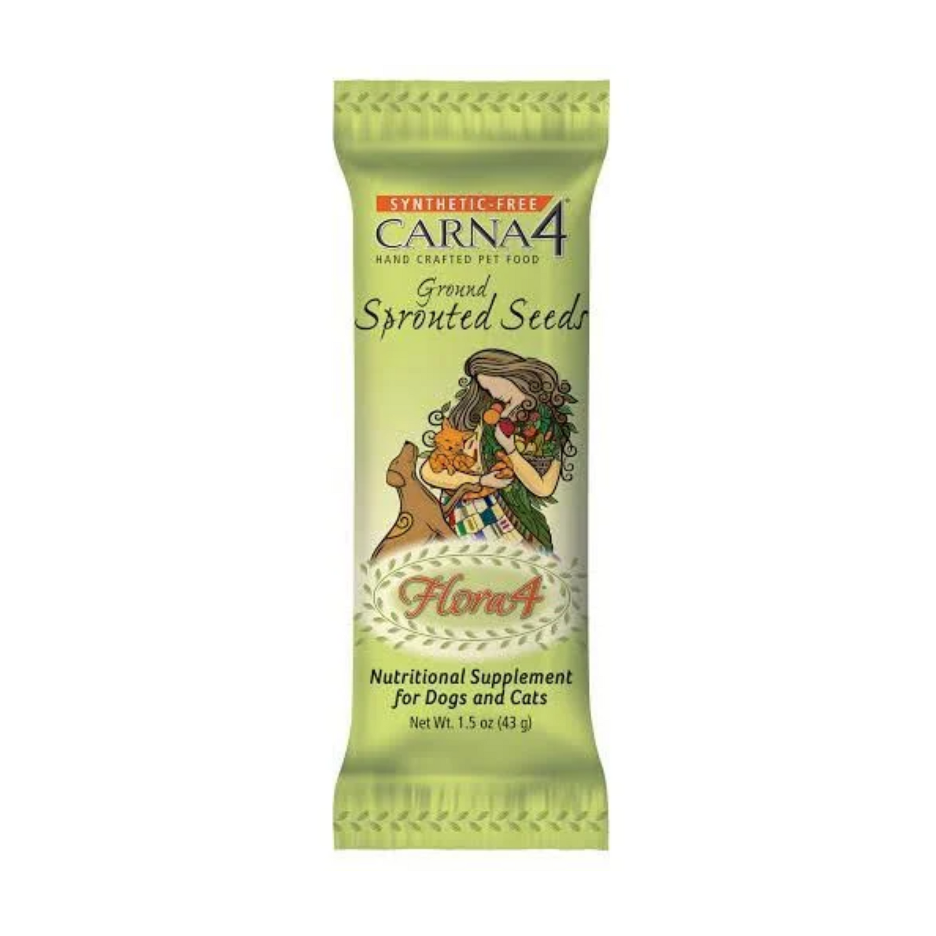 Carna4 Flora4 Sprouted Seeds Probiotic Food Topper dogged