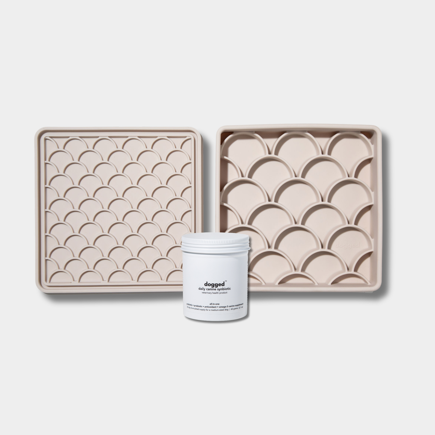 3-in-1 fish scale slow feeder in sand & DCS bundle