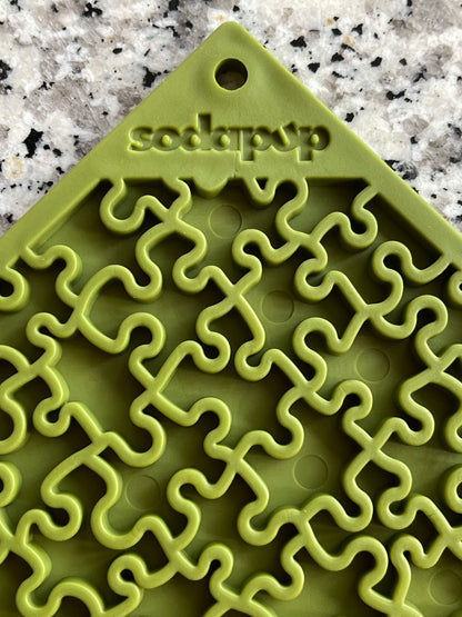 SodaPup - Jigsaw Puzzle Enrichment Lick Mat - Green