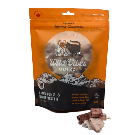 Wild Vibes Treat Co. - Lamb Lung + Bone Broth Dog Treats