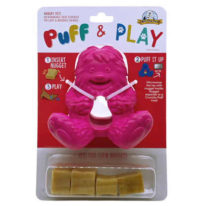Yeti Dog Chew - Puff and Play Enrichment Dog Toy - Pink
