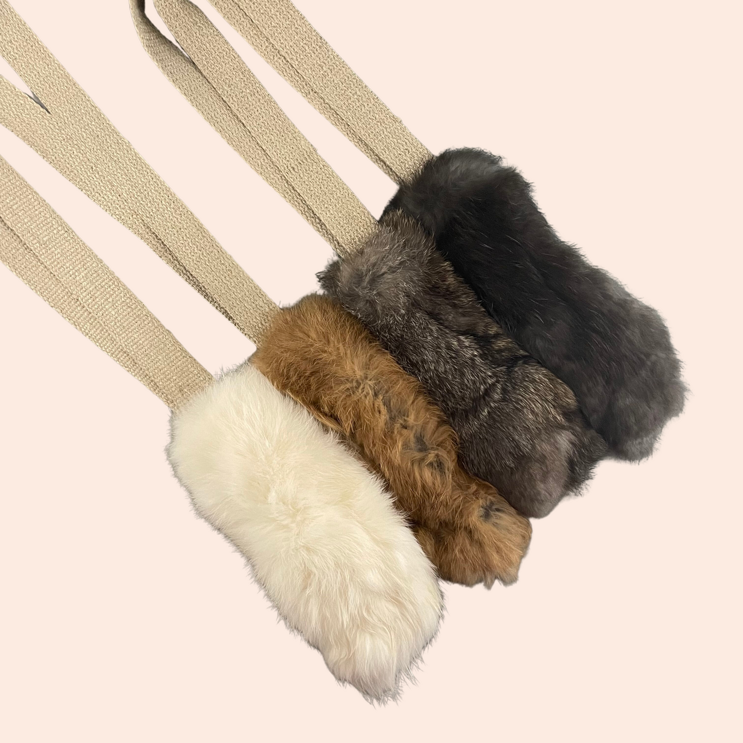 Pawsome - Dog Tug Toy with Rabbit Fur + Natural Hemp Handle