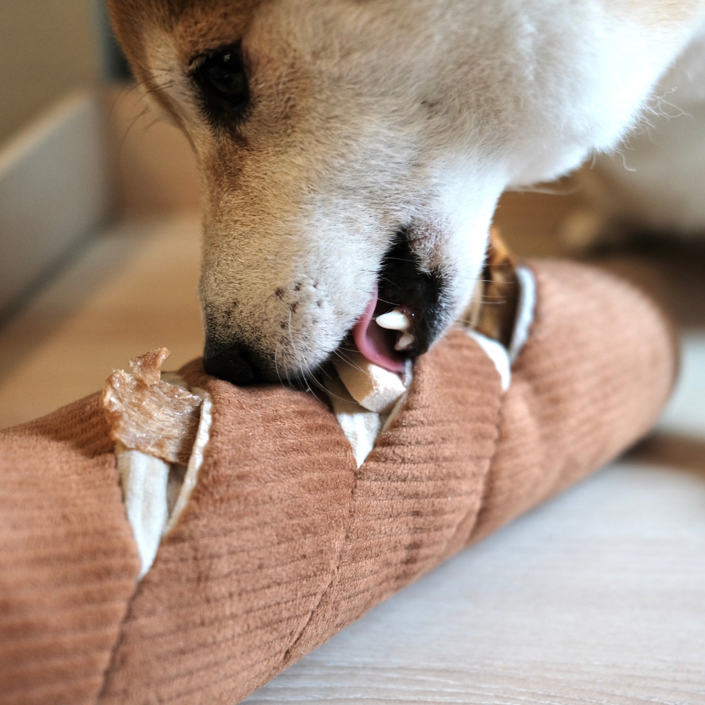 Lambwolf - BAGUETTE Enrichment Dog Toy - Enrichment Pockets + Squeaky