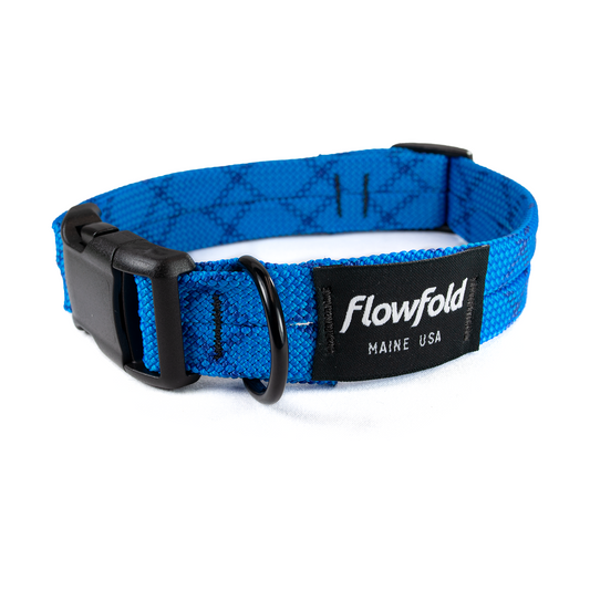Flowfold - Recycled Climbing Rope Dog Collar - Blue