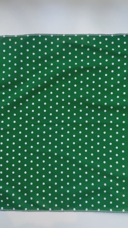 Reusable Gift Wrap - Green Polka Dot