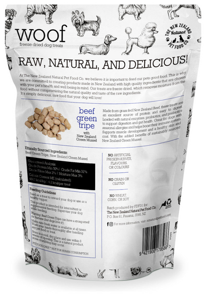 The NZ Natural Pet Food Co. - Woof Freeze Dried Beef Green Tripe Treat